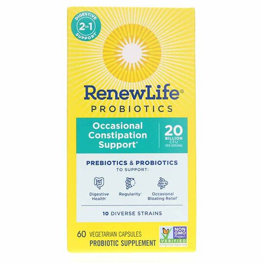 Occasional Constipation Support Probiotics + Prebiotics, Renew Life